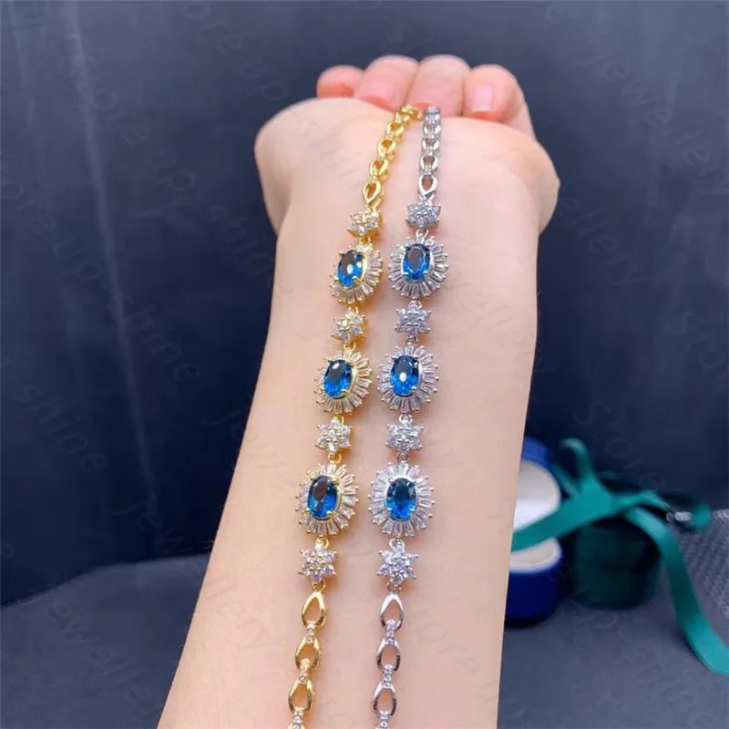 

New Natural Topaz Bracelet 925 Silver Young Style High-quality Light Luxury Gift for Girlfriend and Girlfriend