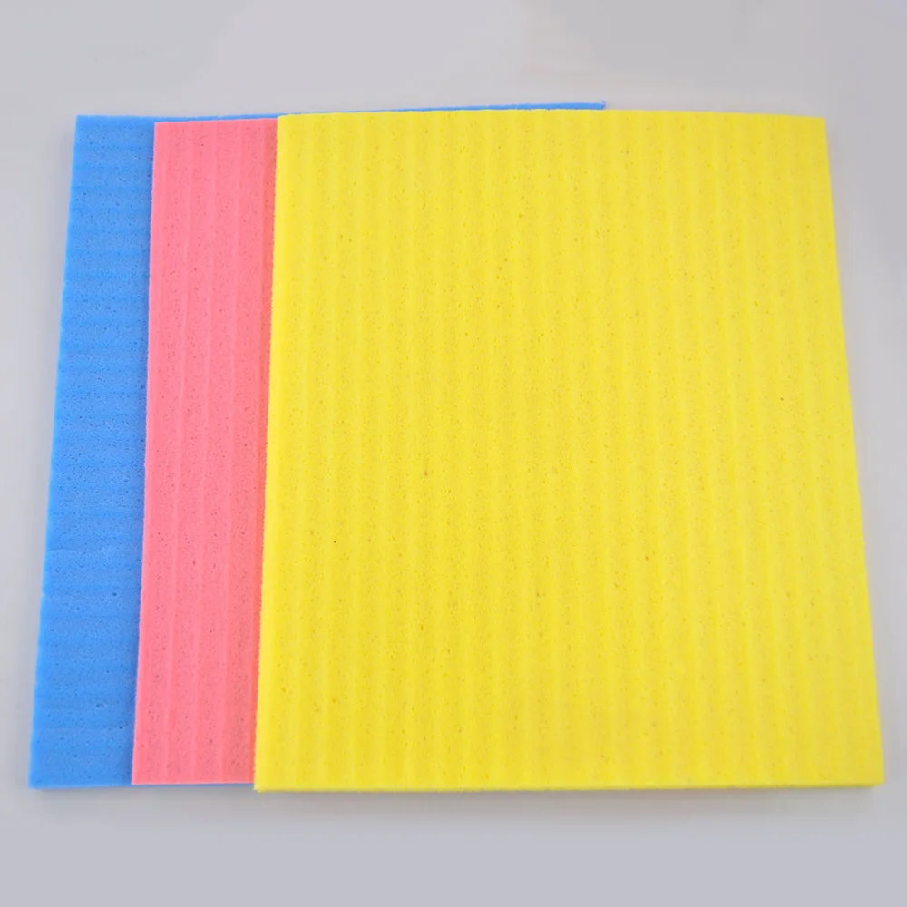 4pcs Dish Cloths Cellulose Sponge Dishcloth Oil-free Cleaning Cloth Household Supplies for Cookware Utensil Dish