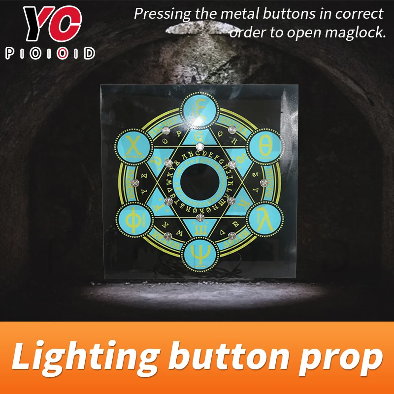 

Lighting Button Prop Escape Room Prop heptagram prop pressing the button in correct order to open maglock room escape devices