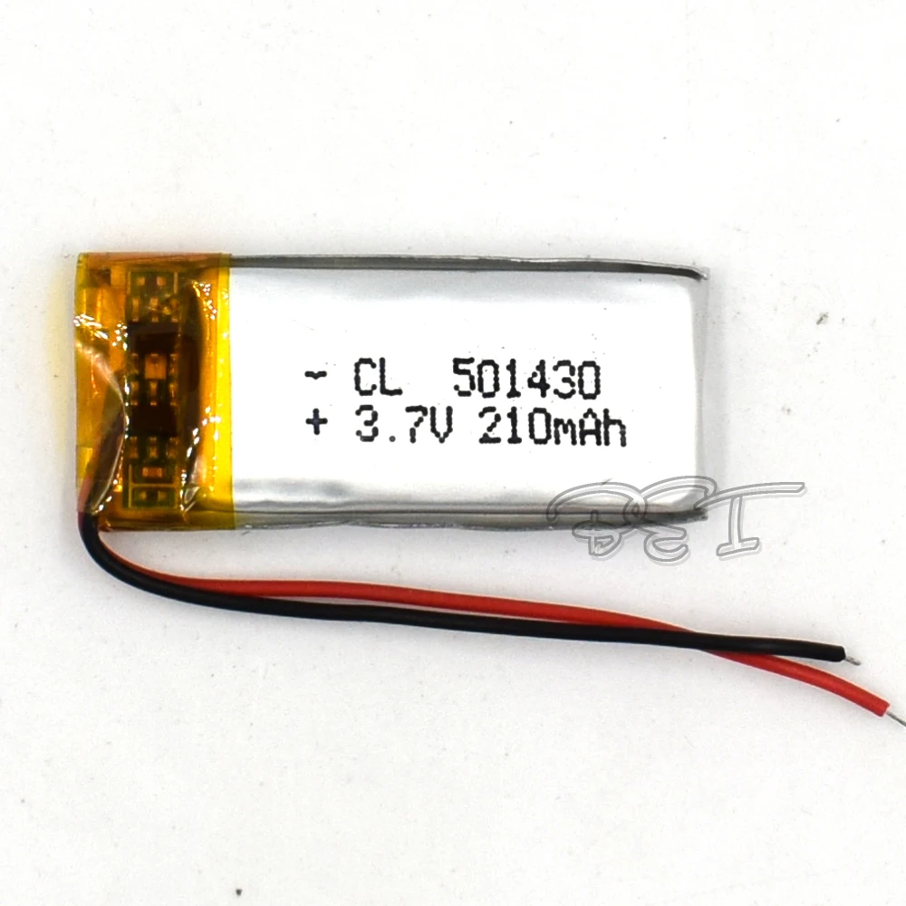 Bateria recarregável de polímero de lítio para navegador de lítio 3,7 V 501430   210mAh Li-Po MP4 baterias GPS MP3 MP5 alto-falante de célula de íon-lítio