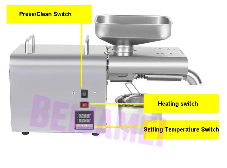 BEIJAMEI Electric Oil Press Machine Small Commercial Peanut Sesame Oil Extractor Presser Machine