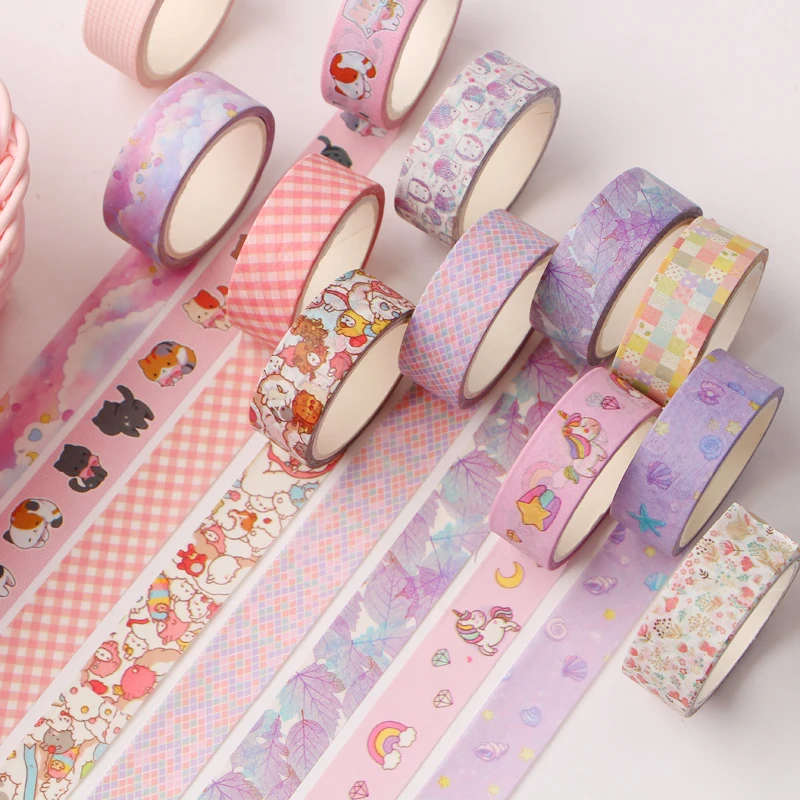 1pcs Cartoon Green Plant Washi Tape Color Masking Tape Decorative Adhesive Tape Sticker Scrapbooking Diary Stationery Supply