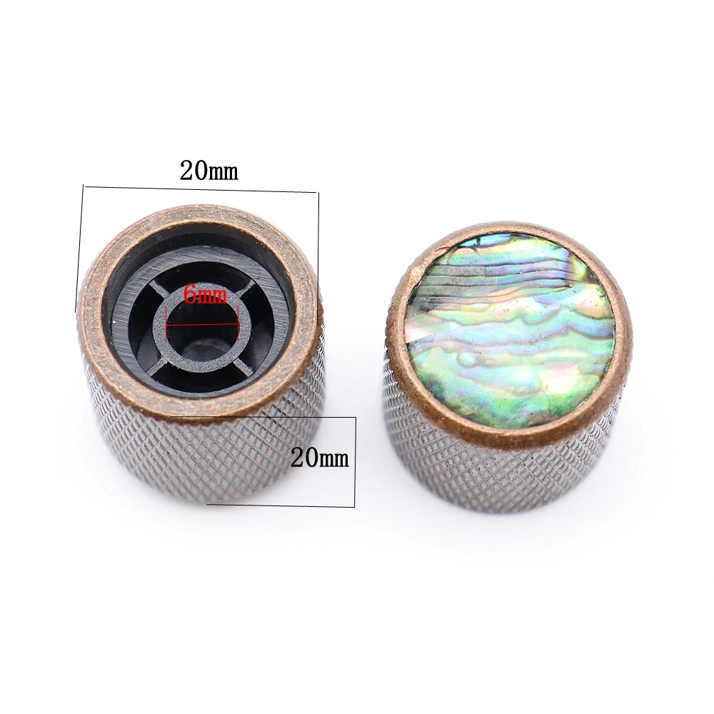 1pcs/2pcs Metal Guitar Knobs Abalone top With Inlaid Shell Guitar Knobs