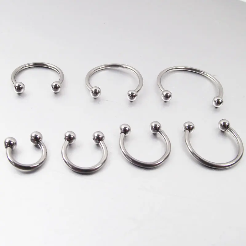 

2Pcs Stainless Steel Small Round Cartilage ear tunnels piercing septum nose ring nose piercing Lip Nose Piercing Jewelry