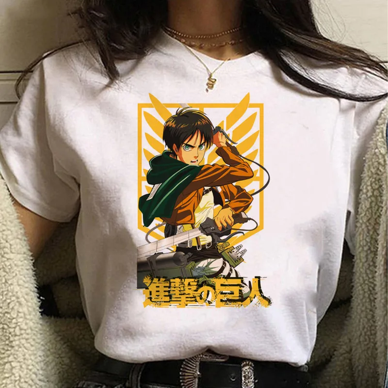 Hot Japanese Anime Attack on Titan T Shirt Women Kawaii Jiyuu No Tsubasa Graphic Tees Funny Levi Eren Harajuku Unisex Tshirt