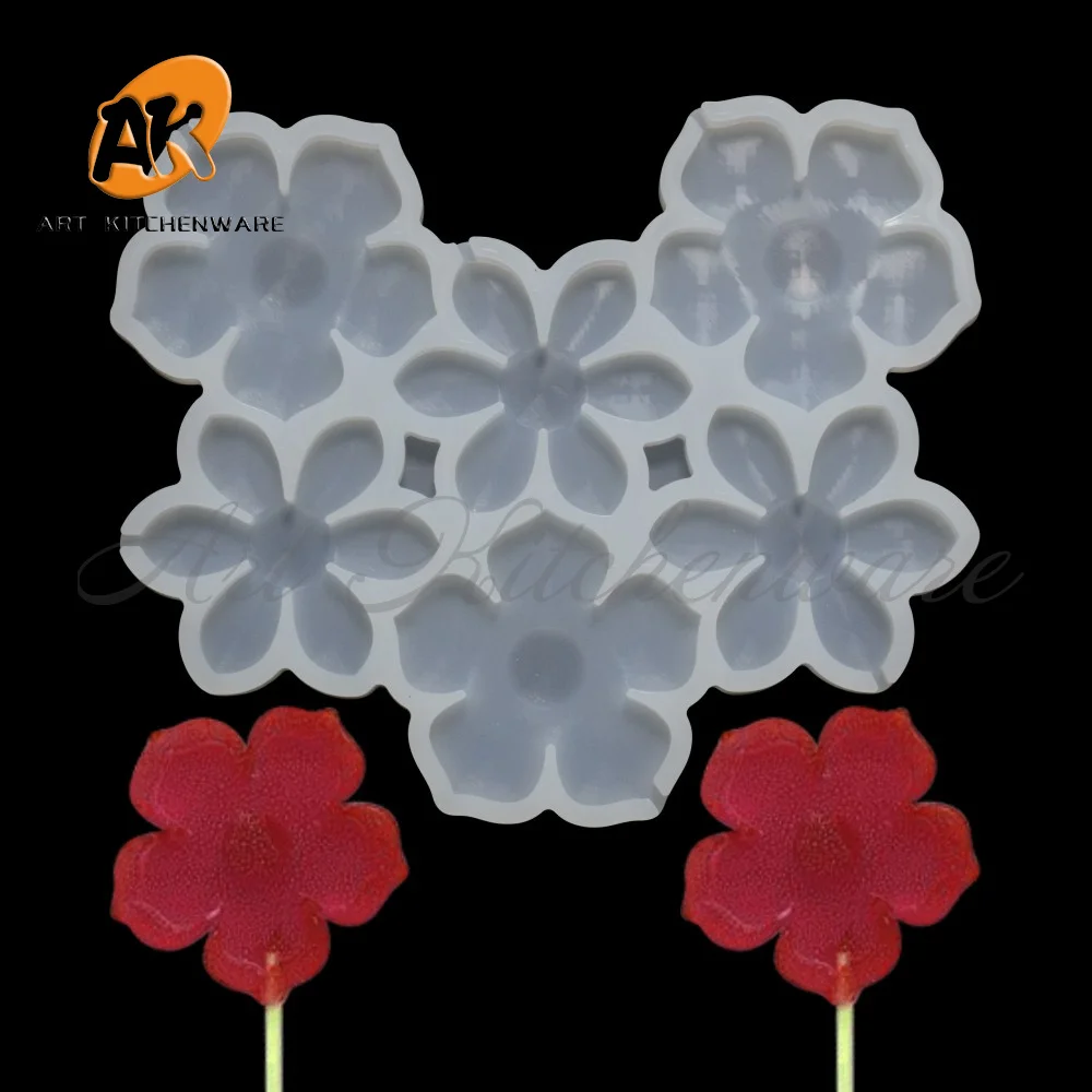 6 Cavities 2 Different Flower Silicone Mold Spring Vibe Mousse Mould Romantic Candy Bakeware Candle Decorating Tools Supplies