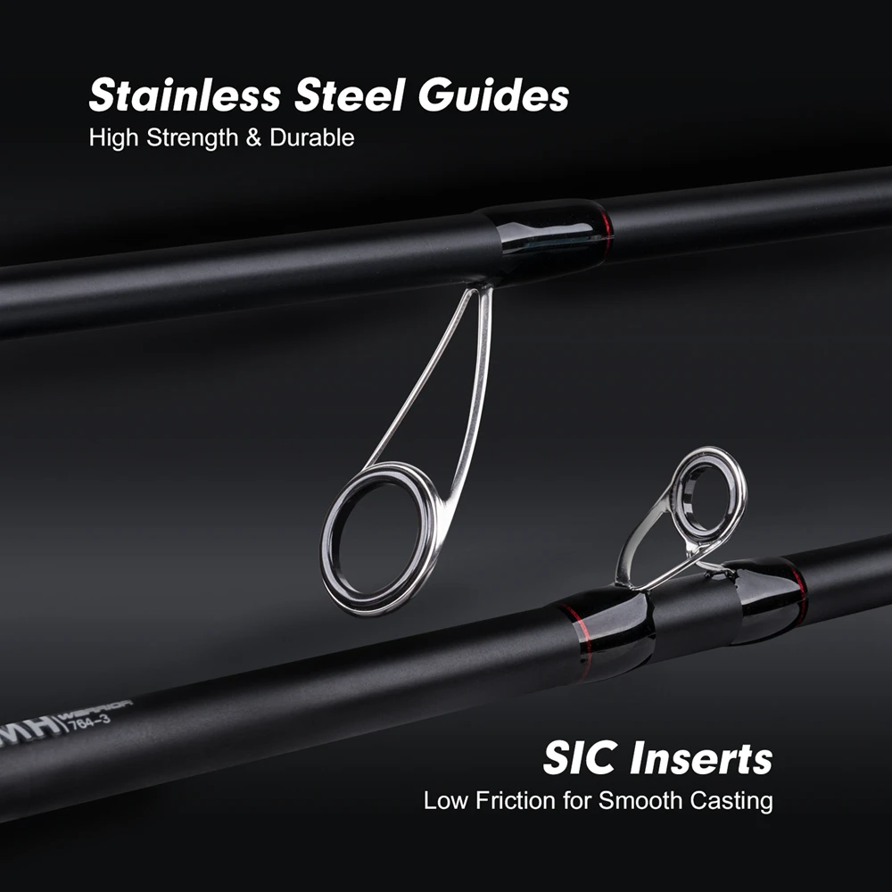 Goture Warrior Fishing Rod 2.7M 2.4M 2.28M 2.13M 4 Pieces Carbon Fiber Spinning Casting Travel Rods with Portable Bag