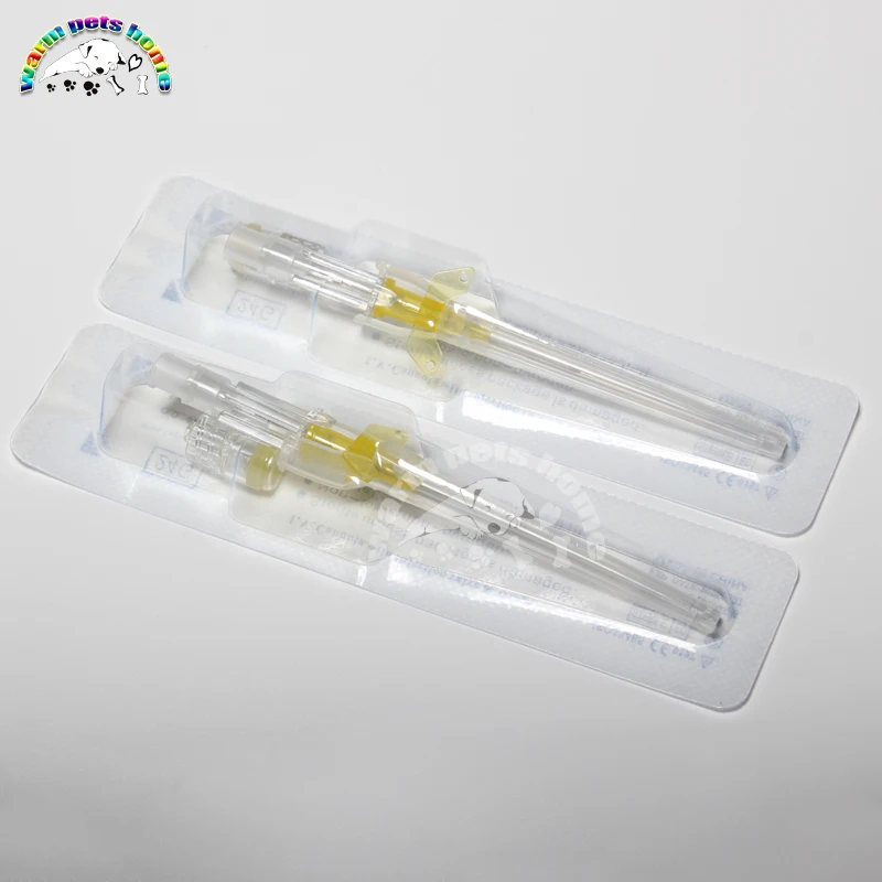 Disposable Dog Cat I. V. Cannula Animal Catheter Pet Catheters with Heparin Cap 22G 24G 26G Veterinary Tools