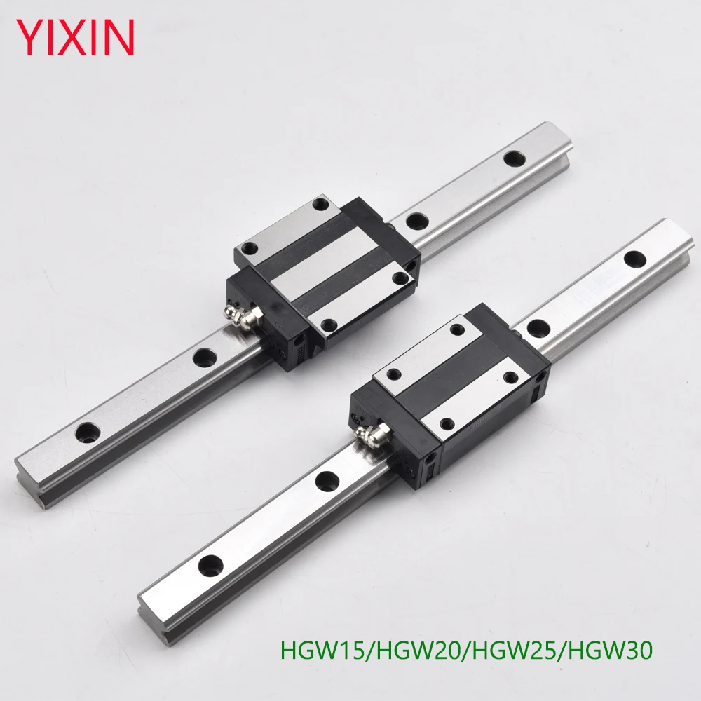 HGW15 HGW20 HGW25 HGW30 heavy linear rail slide 1pc HGW15 linear guide 1pc HGW15 carriage CNC 3D Printer Customizable Any Size