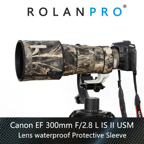 

ROLANPRO Waterproof Lens Camouflage Coat Rain Cover for Canon EF 300mm f/2.8 L IS II USM Lens Protective Case For Canon SLR Lens