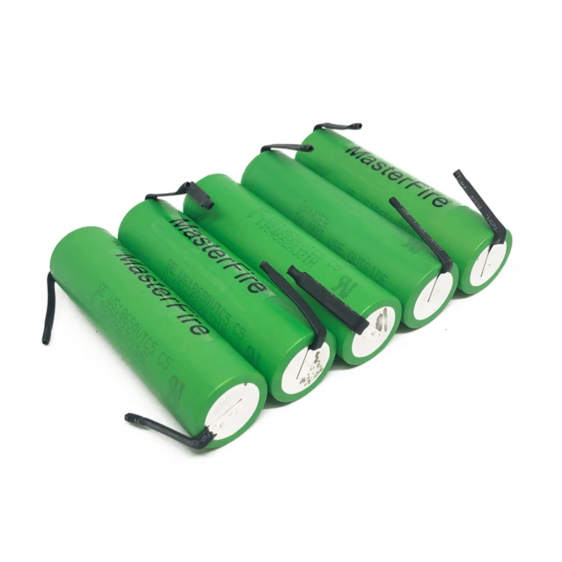 MasterFire US18650VTC5 2600mAh 3,7 V 18650 batería de litio recargable VTC5 de alto drenaje descarga 30A + hojas de níquel DIY