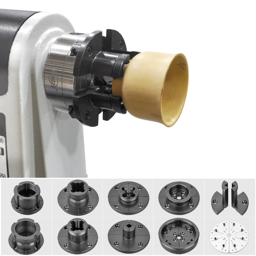 madeira turning chuck thread carpintaria torno acessorio alta elasticidade mandibulas de aco 10 tipos opcionais x 8tpi ou m33x35 35 01