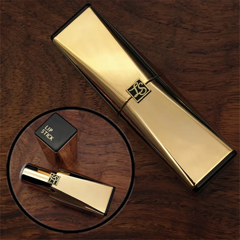 

New Magnet Lipstick Tube Container Empty Tube Lip Balm Container Gold Mirror Accentuated Magnetic Clasp Empty Shell 12.1MM
