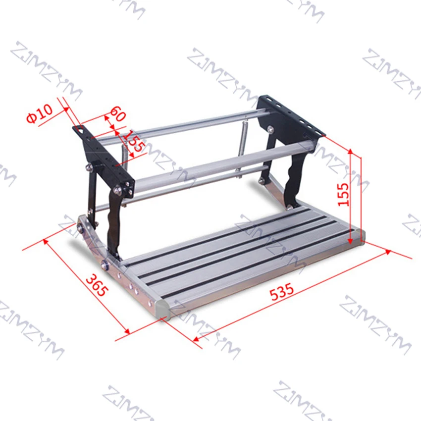 RV Pedal Steps Ladder 80W Electric Pedal Aluminum Alloy Ladder Folding Single-layer Pedal Ladder Motorhome Modification Parts