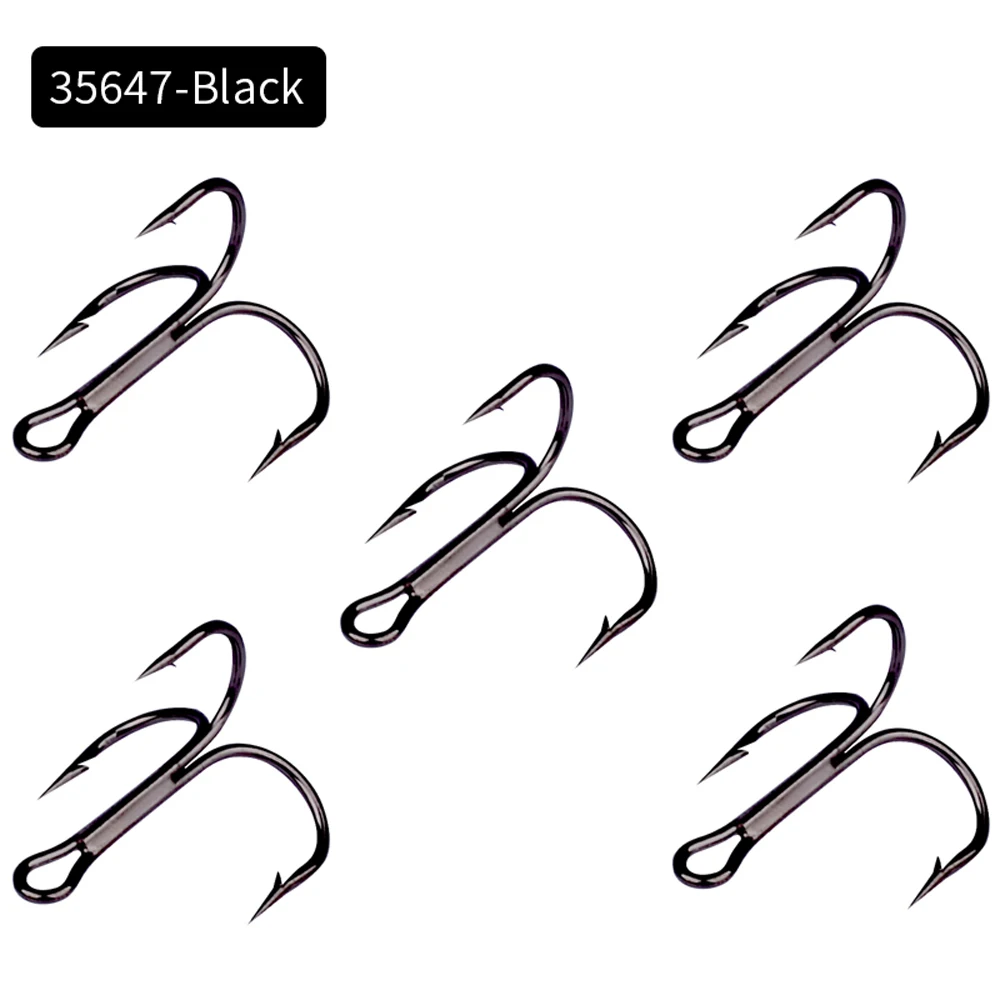 High Carbon Steel Treble Hooks 1000Pcs Saltwater Sharp Fishhook Barbed Bright Tin Sea Fishing Hook Double Strengthened Wholesale