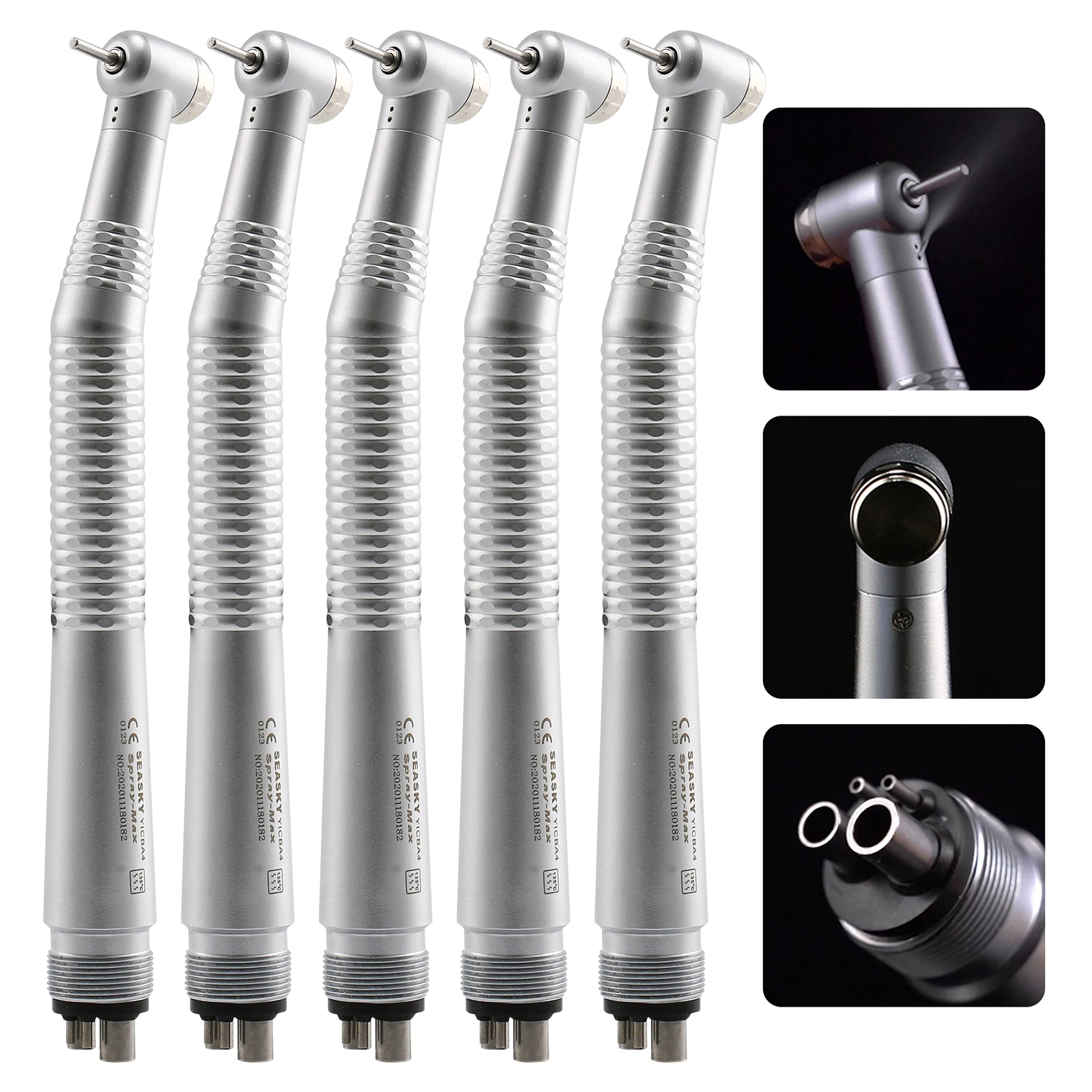 5Pcs Dental High Speed Turbine Single Water Spary handpiece Push Button Spray 4 hole