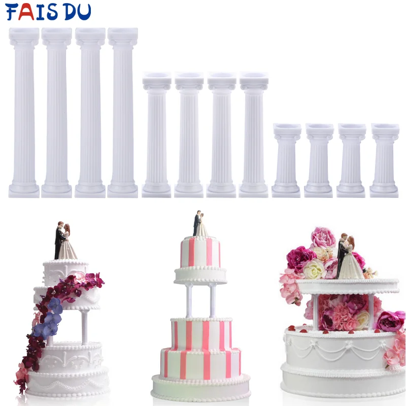 4Pcs/set Grecian  Pillars Cake Stand for Cake Decorating Tool Valentine's Day Cake Decoration Accessories Tools