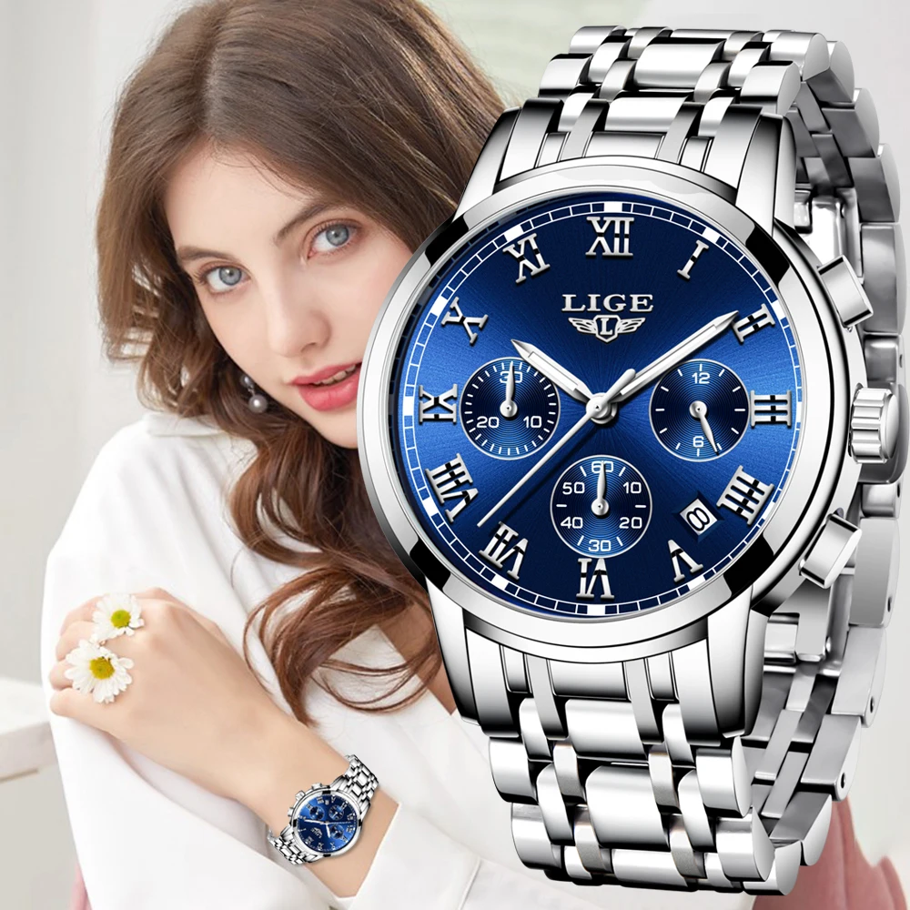 LIGE Watch Women Watches Top Brand Luxury Set Waterproof Quartz Watch Women Ladies Watch Gifts Clock Sport Watch Reloj Mujer