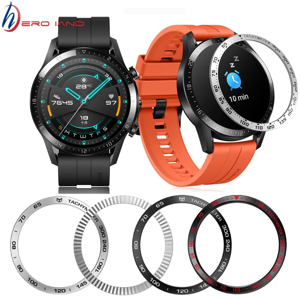 Anillo de bisel para Huawei Watch GT2, marco de estilo, cubierta de protección para Galaxy Watch, 46mm, acero inoxidable