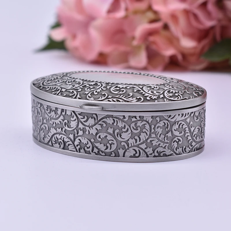 PEANDIM Ornate Antique Engraving Jewelry Box Trinket Carring Box Metal Art Craft Princess Jewelry Box For Wedding Holiday Gifts