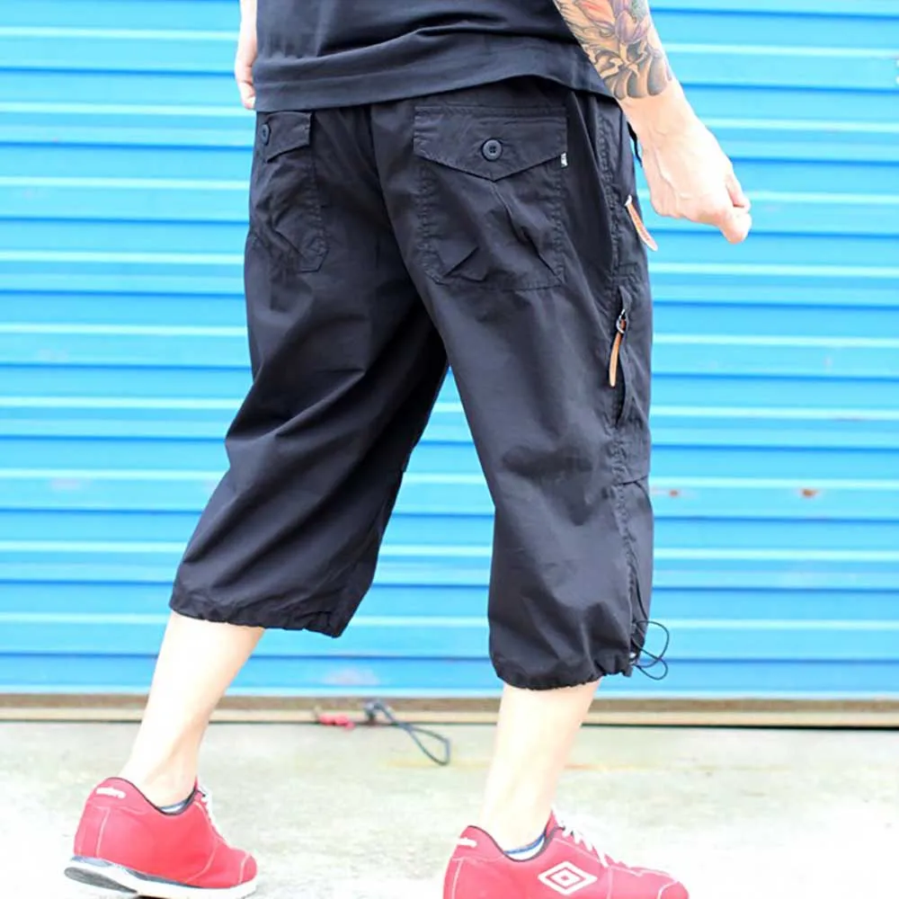 Men Fashion Cargo Short Pants Elastic Waist Straight Loose Baggy Streetwear Shorts Plus Size Beachshorts Men Clothing