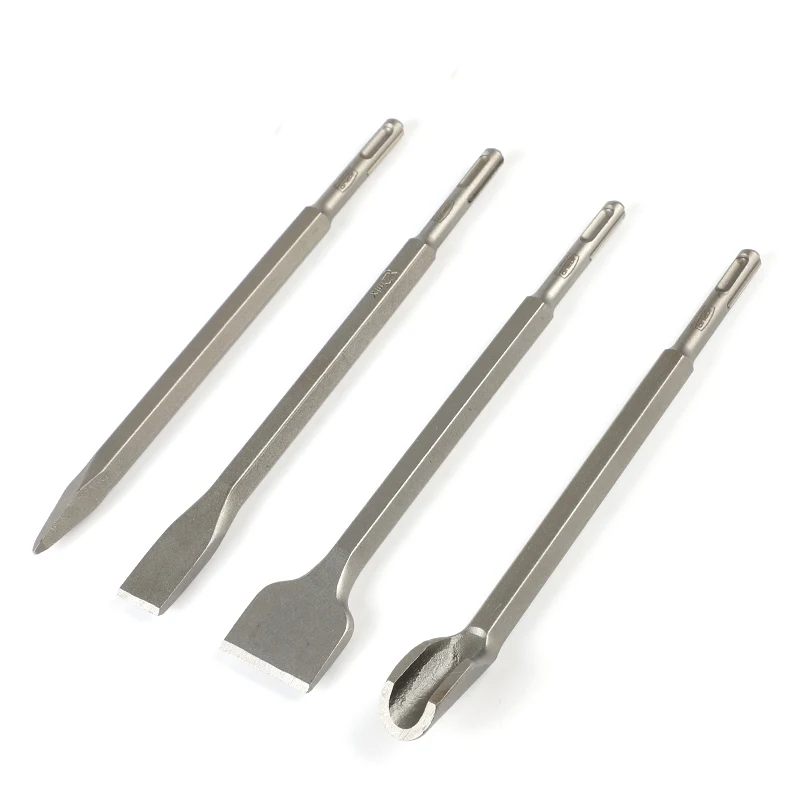 4pcs Martello Scalpello Set 14 millimetri x 250 millimetri Hex Tibia Elettrico SDS Plus Rompere Mattoni di Cemento Perforazione Della Parete