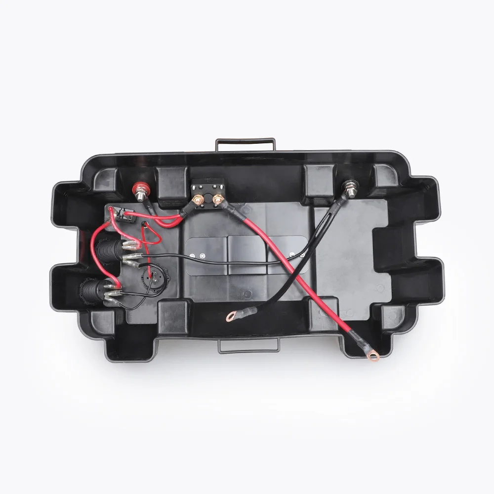 Boat Camper RV Battery Box Trolling Motor Power Center Station USB 12V Charger Port Plastic Fit Group 24- and 27-size Batteries