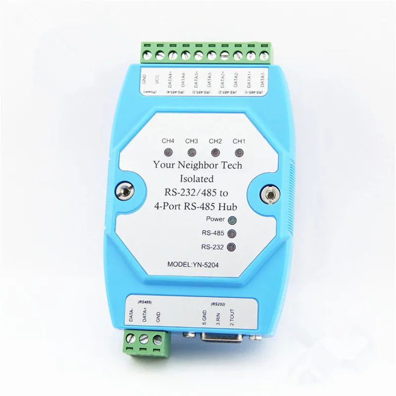 

Hot Sale Isolated Bidirectional 4 Port Four Port RS485 Hub High Quality Hub Repeater Distributor UT5204 Electronic Tool