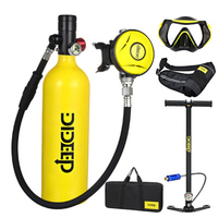 DIDEEP X4000Pro 1L Scuba Diving Cylinder Mini Oxygen Tank Set Respirator Air Tank Hand Pump Snorkeling Diving Equipment