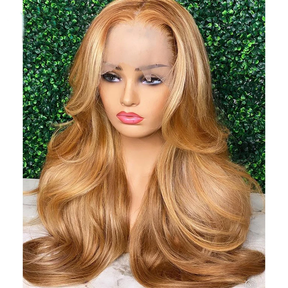 

Blonde Ombre Highlight 613 Remy Body Wave Transparent Lace Front Wig For Women With Babyhair Preplucked Brazilian Human Hair