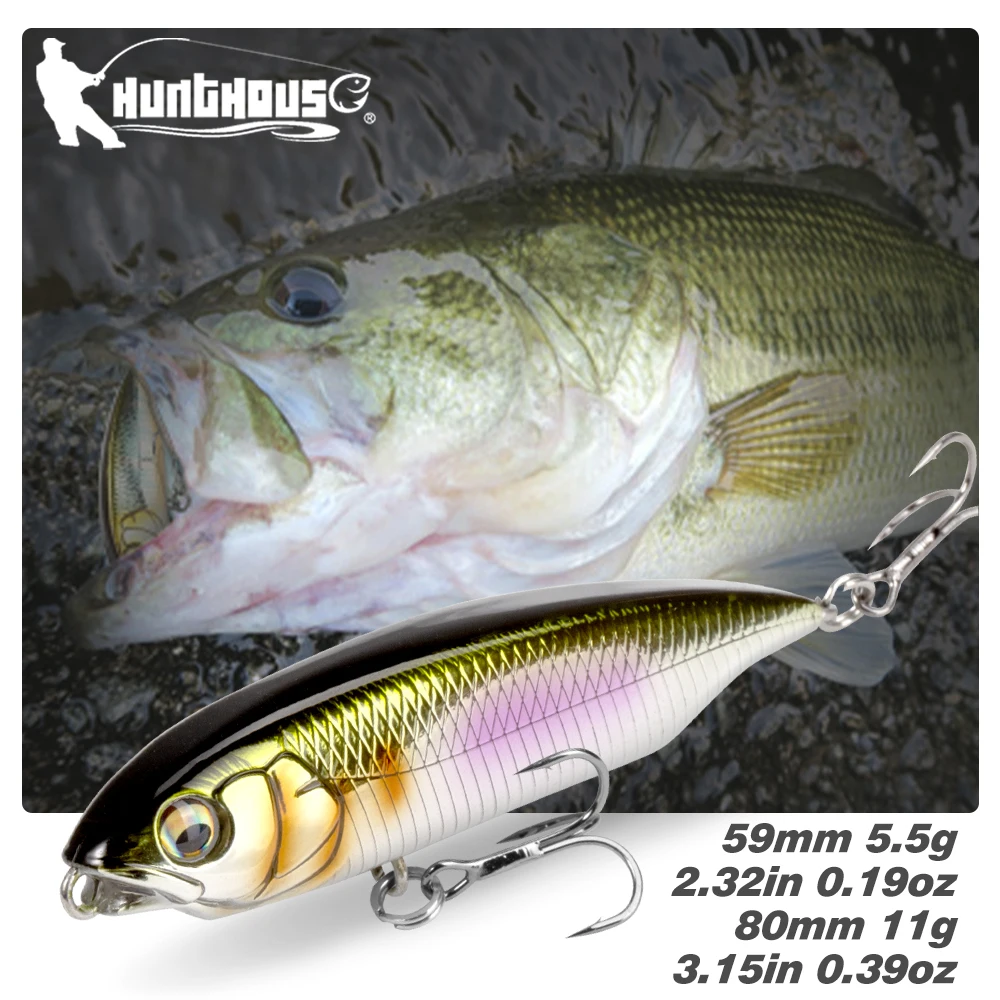 Hunthouse Karashi Pencil Fishing Lure Slow Sinking 59/80mm 5.5/11g w kształcie litery I do sztucznych twardej przynęt Cleverfish 2020 Tackle