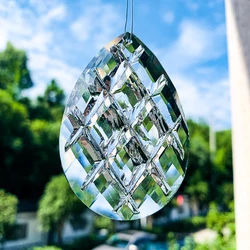 Griglia di fiori prismi di cristallo Suncatcher sfaccettato arcobaleno lampadario di cristallo parti ciondolo casa finestra di nozze ornamento appeso fai da te