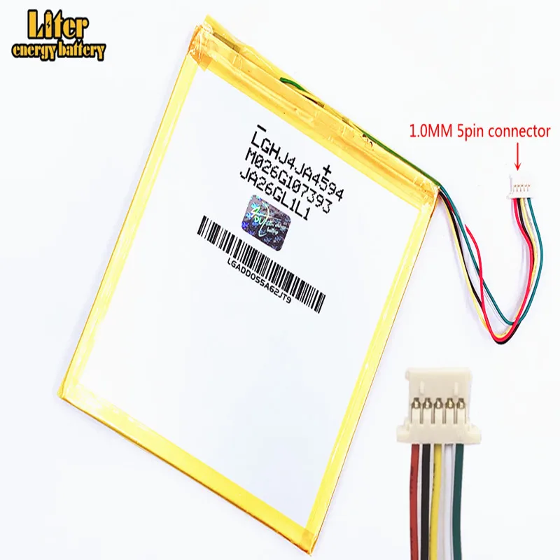 1.0 مللي متر 5pin موصل 6000 مللي أمبير ، 4593105   3.7 فولت، بطارية الكمبيوتر اللوحي X80H X80HD X80Plus X80Pro A80HD A80se P85HD P85A T20، VI40، A86 P85