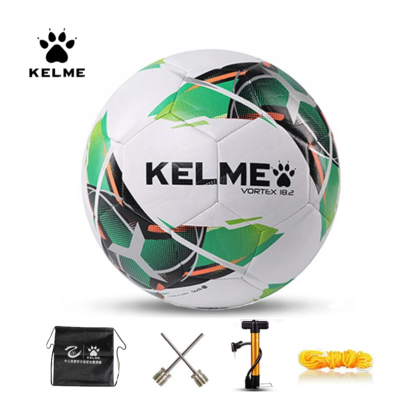 KELME Professional Football Soccer Ball TPU Size 3 Size 4 Size 5 Red Green Goal Team Match Training Balls Machine Sewing 9886130