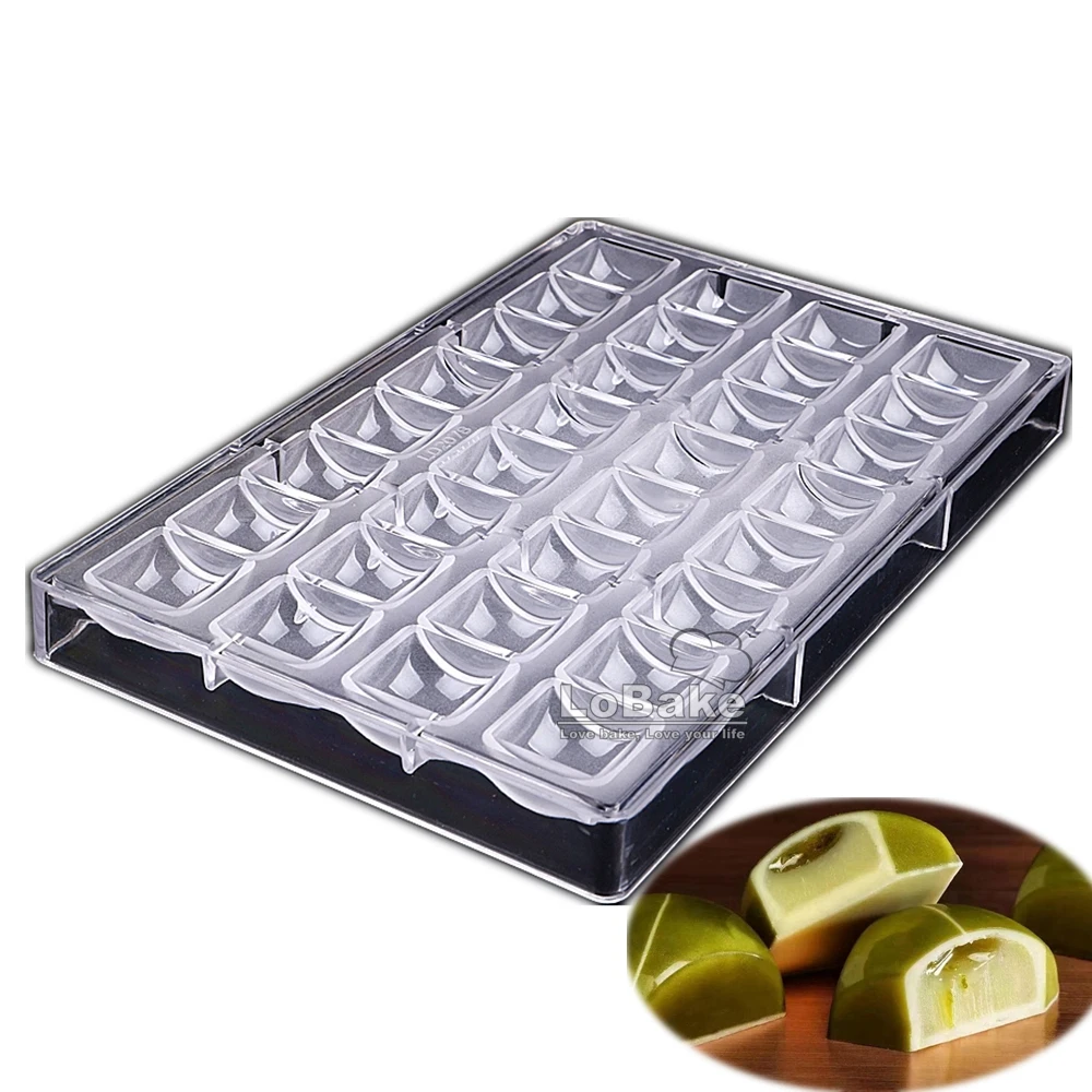 32 cavities Square Cube Diamond Shape Polycarbonate Chocolate Mold Candy Mould Fondant Candy Making Molds DIY Bakery Accessories