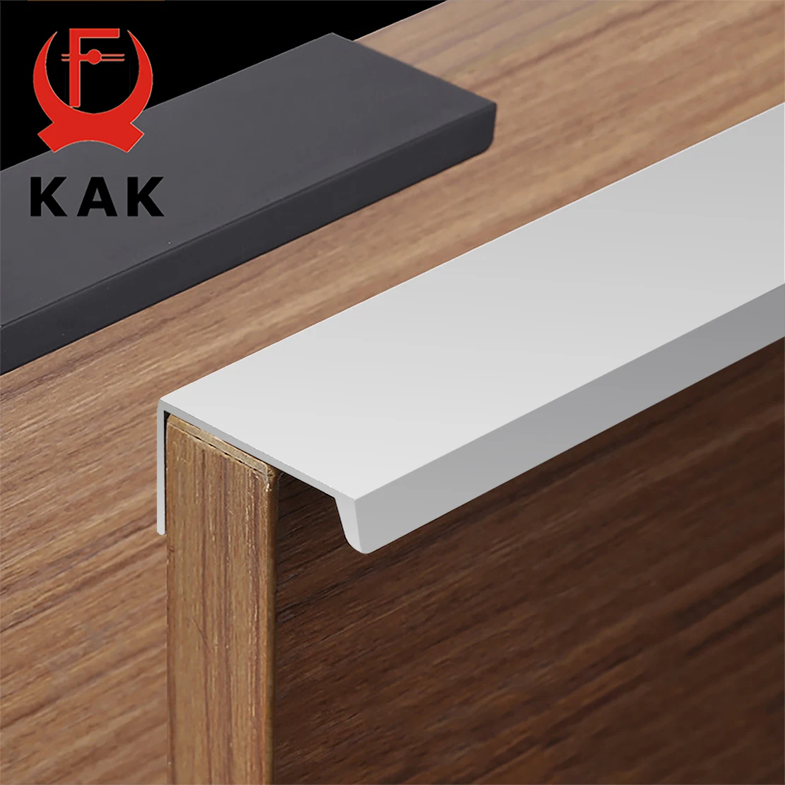 

KAK 5 pieces Fashion Black Hidden Cabinet Handles Aluminum Alloy Kitchen Cupboard Pulls Drawer Knobs Furniture Room Door Handle