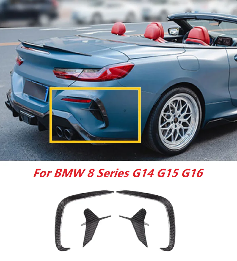 

Fit For BMW 8 Series G14 G15 G16 2018 - 2021 Car Accessories Dry Carbon Fiber Rear Bumper Lip Spoiler Diffuser Cover