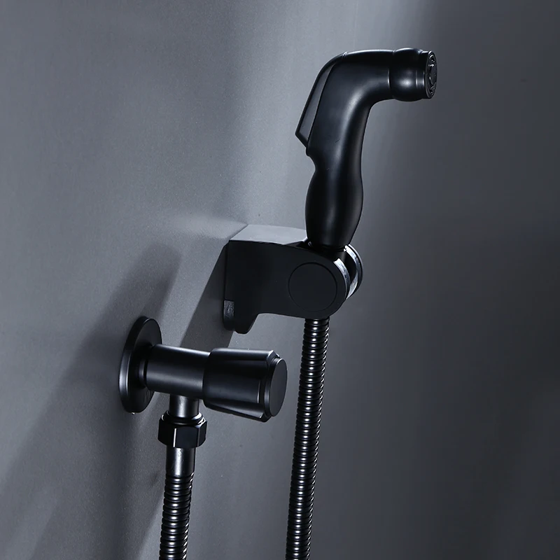 Bidet Faucet Hand Shower Bathroom Bidet Shower Faucet Black Shower Set Toilet Bidet Stainless Steel Wall Mount Bathroom Tap