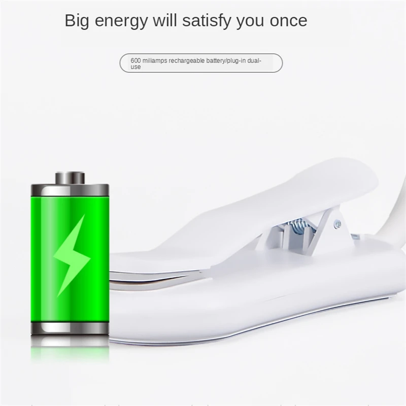 Book Light 1.4W USB 7LEDs Desk Lamp With Clip 5V 3 Modes Dimable Portable Reading Light Work-light Rechargeable