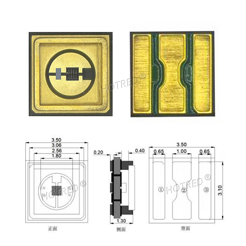 Imagem -04 - Diodo Conduzido uv 3535 275nm Grânulos do Smd para o Equipamento uv da Desinfecção Luz Ultravioleta 57v 0.1w