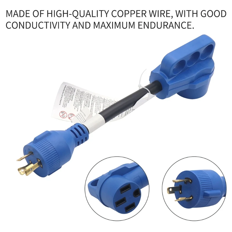 63HA 10AWG RV Generator Adapter Cord 50 Amp to 30 Amp Power Cord Adapter with Grip Handle RV Modification Tools