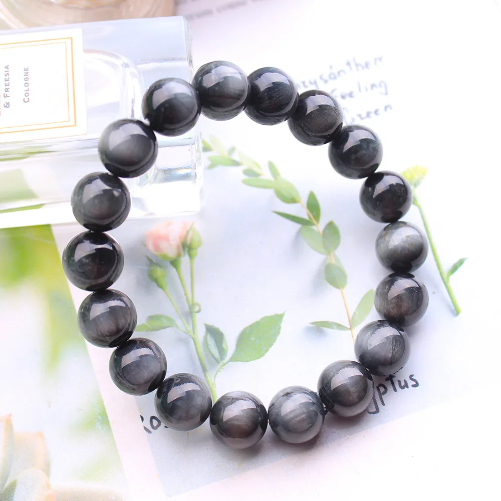 

Natural Blue Hawk Eye Round Beads Bracelet Tiger's Eye Bracelet Gift Jewelry Women Men 8mm 10mm 12mm AAAAA