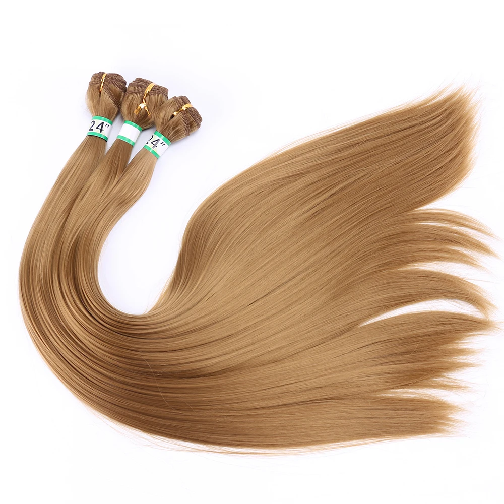 FSR color Black golden brown Straight hair weave 14-30 inches available synthetic hair bundle