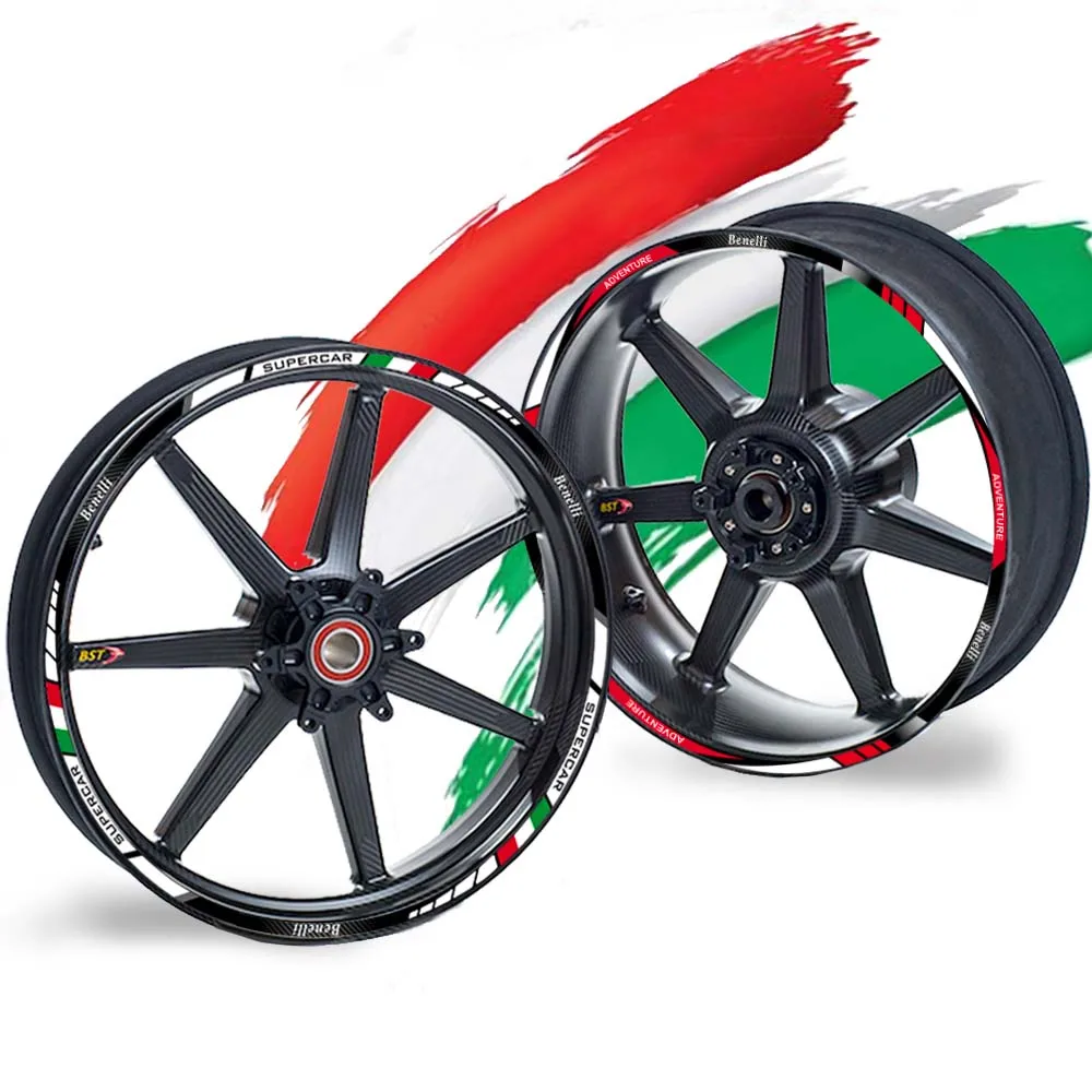 ベネリ 502c 752s レオンチーノ 500 250 レオンチーノX TRK 521 502 オートバイホイールステッカー反射リムデカールモトクロスハブストライプ