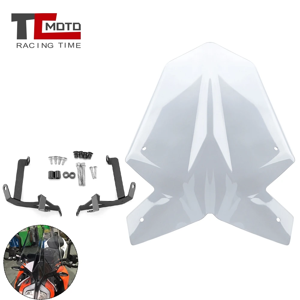 Windshield Windscreen For KTM Duke125 Duke390 2017 2018 2019 2020 2021 2022 2023 For Duke 125 250 390 Motorcycle Wind Deflector