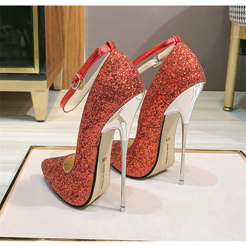 2024 New Arrival Women 16cm Extreme High Heel Pumps Pointed Toe Sexy Thin Heel Fetish Stilettos Party Unisex shoes Large Size 46