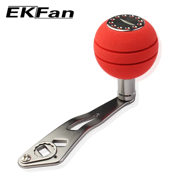 EKFan double hole 8*5MM EVA knob Aluminum alloy94MM fishing reel handle for fishing reel parts left & right hand available parts