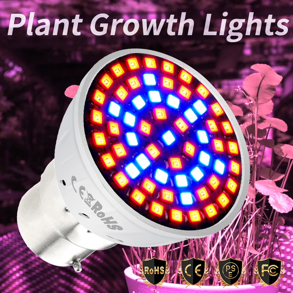 Led Phyto Growth Light E27 Led Plant Grow Lamp GU10 Full Spectrum E14 Greenhouse Lighting B22 Growing Phyto Light Grow Tent MR16