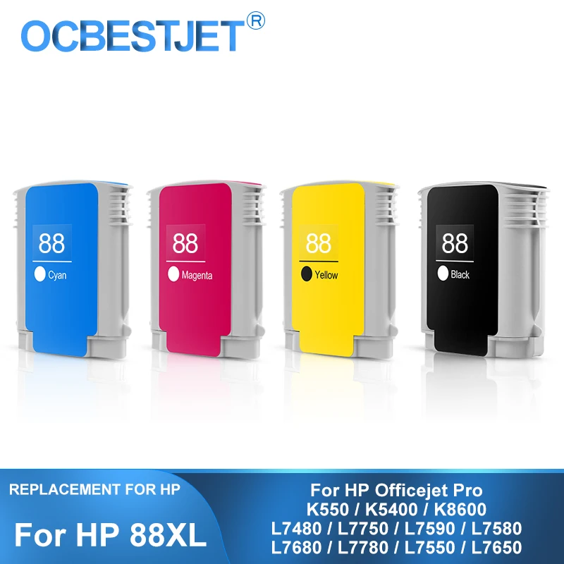 [Third Party Brand] For HP 88 XL 88XL Replacement Ink Cartridge For HP Officejet Pro K550 K5400 K8600 L7480 L7750 L7590 L7580