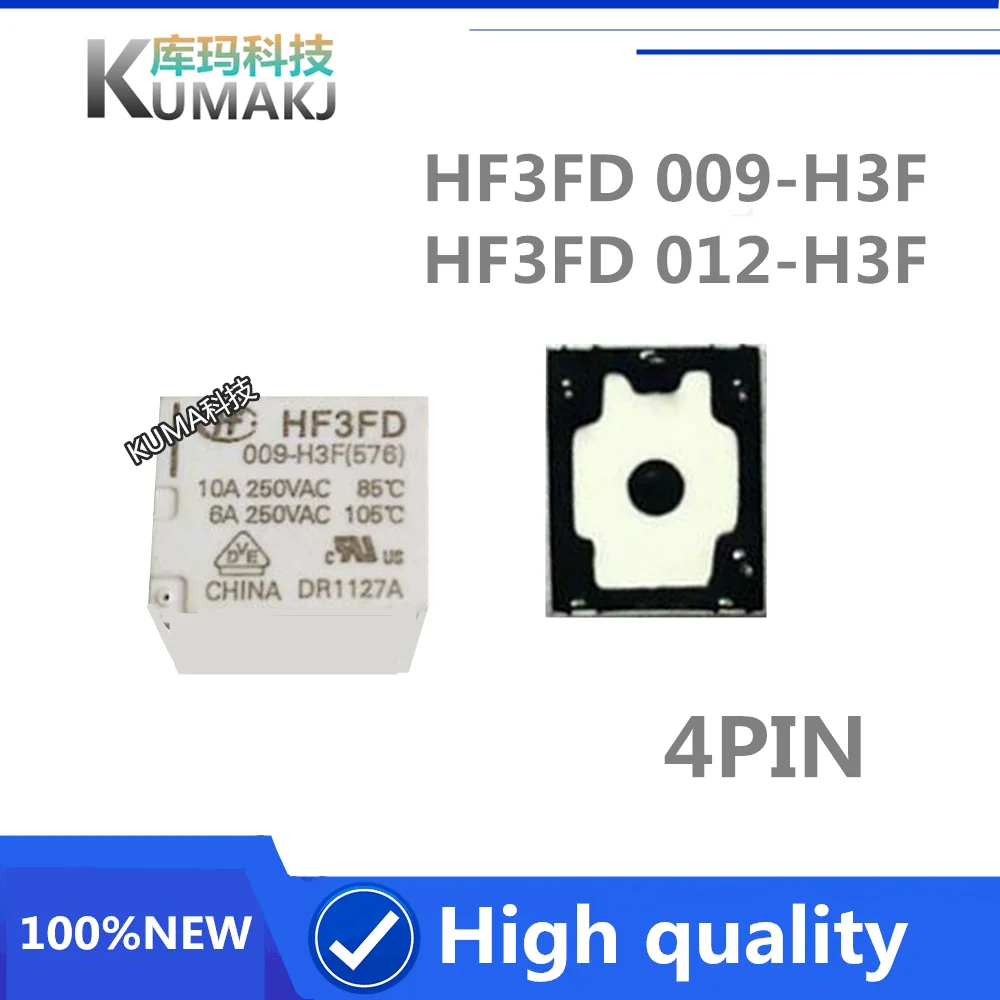 2PCS  New Relay  HF3FD 009-H3F   HF3FD-009-H3F   HF3FD 012-H3F   HF3FD 024-H3F (576)  HF3FD 012 H3F  9VDC  12VDC 24VDC 4PIN